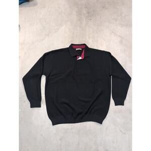 Green Coast Yatching Outfits Mens 58 Black 1/4 Zip Long Sleeve Merino Wool